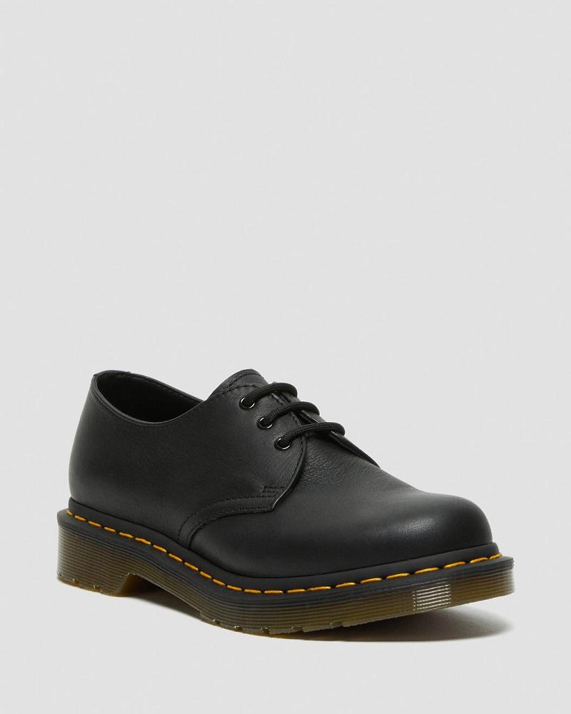 Women\'s Dr Martens 1461 Virginia Leather Oxfords Shoes Black | AU 379BEX